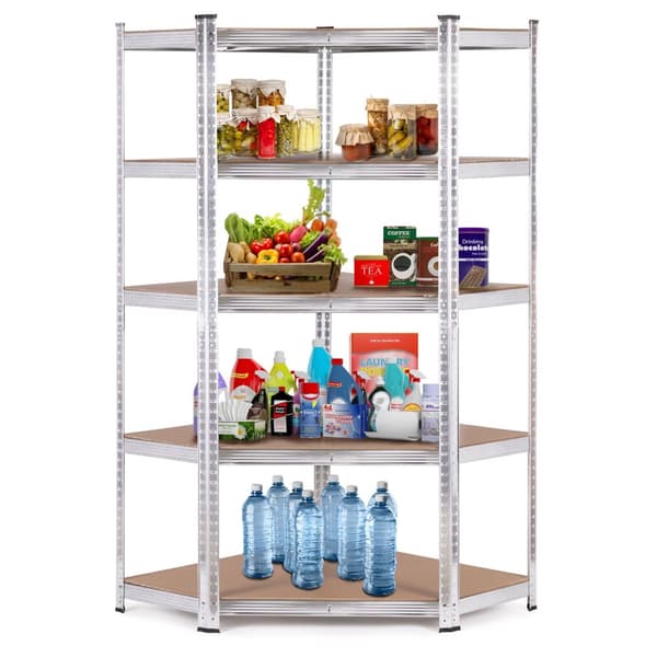 Hjørneoppbevaringsstativ 180x90x40 cm Galvanisert stål, 5 hyller, 875 kg Kapasitet ModernHome