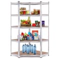 Miniatyrbilde 3 av 8: Hjørneoppbevaringsstativ 180x90x40 cm Galvanisert stål, 5 hyller, 875 kg Kapasitet ModernHome
