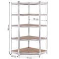 Miniatyrbilde 8 av 8: Hjørneoppbevaringsstativ 180x90x40 cm Galvanisert stål, 5 hyller, 875 kg Kapasitet ModernHome