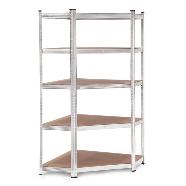 Hjørneoppbevaringsstativ 180x90x40 cm Galvanisert stål, 5 hyller, 875 kg Kapasitet ModernHome