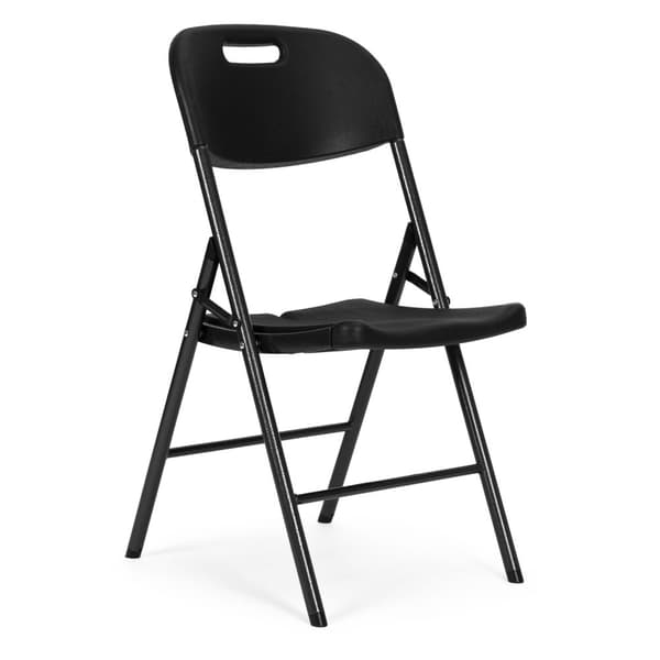 Sæt med 4 klapstole – Cateringsæt, Metal & HDPE, Sort ModernHome