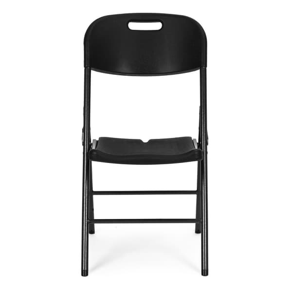 Sæt med 4 klapstole – Cateringsæt, Metal & HDPE, Sort ModernHome