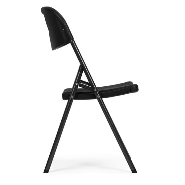 Sæt med 4 klapstole – Cateringsæt, Metal & HDPE, Sort ModernHome