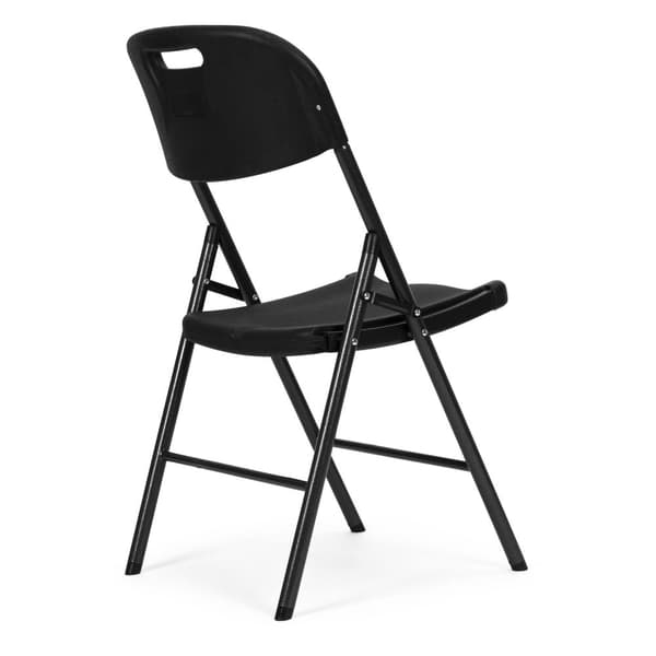 Sæt med 4 klapstole – Cateringsæt, Metal & HDPE, Sort ModernHome