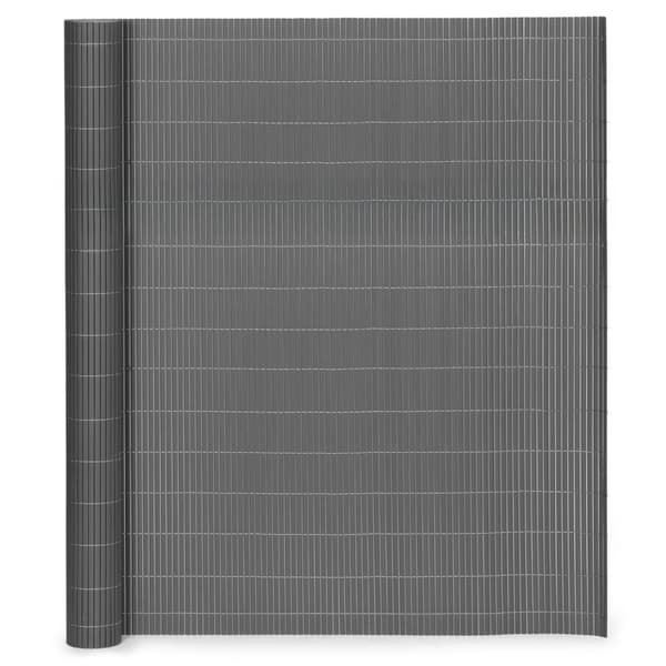 Kaksipuolinen bambumatto 150x300 cm parvekkeelle, terassille, aidalle antrasiittinen monipuutarha