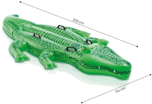 Oppustelig krokodillebademadras med håndtag 203x114 cm INTEX 58562