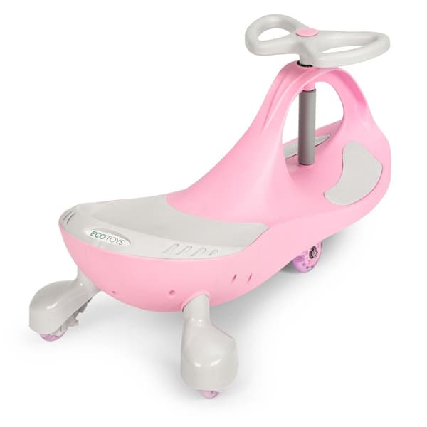 Wiggle bil ride-on leketøy LED hjul rosa ECOTOYS