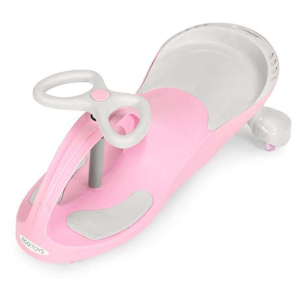 Wiggle bil ride-on leketøy LED hjul rosa ECOTOYS