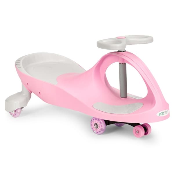 Wiggle bil ride-on leketøy LED hjul rosa ECOTOYS
