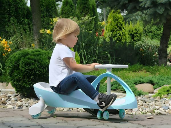 Wiggle bil ride-on leketøy LED hjul rosa ECOTOYS