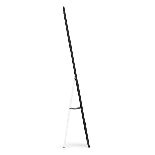 Stort stående spejl 159 cm, aluminium, sort stel, ModernHome
