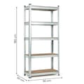 Pikkukuva 8 / 8: Metallihylly 180x90x30 cm galvanoitua terästä, 5 hyllyä, 875 kg Kapasiteetti ModernHome