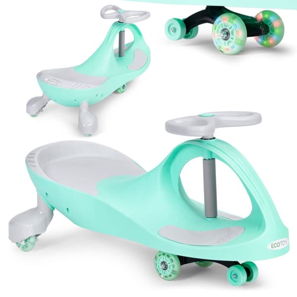Vikle bil ride-on legetøj LED hjul grønne ECOTOYS