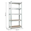 Miniatyrbillede 8 af 9: Opbevaringsstativ 180x90x40 cm Galvaniseret stål, 5 hylder, 875 kg Kapacitet ModernHome