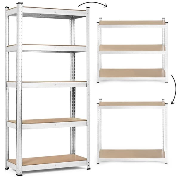 Opbevaringsstativ 180x90x40 cm Galvaniseret stål, 5 hylder, 875 kg Kapacitet ModernHome