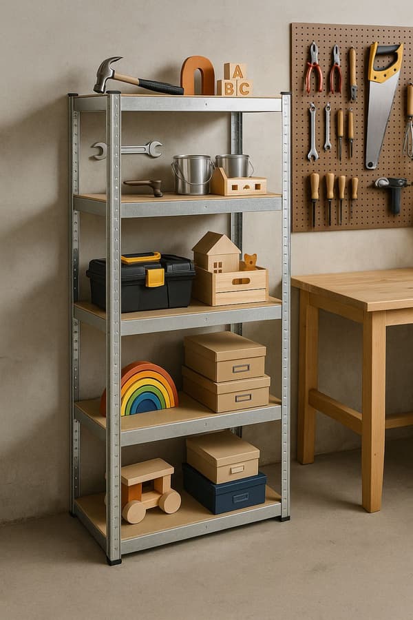 Opbevaringsstativ 180x90x40 cm Galvaniseret stål, 5 hylder, 875 kg Kapacitet ModernHome