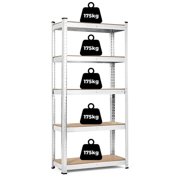 Oppbevaringsstativ 205x120x45 cm Galvanisert stål, 5 hyller, 875 kg Kapasitet ModernHome