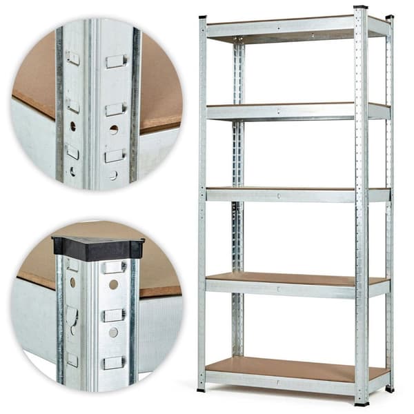 Oppbevaringsstativ 205x120x45 cm Galvanisert stål, 5 hyller, 875 kg Kapasitet ModernHome