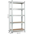 Miniatyrbilde 8 av 9: Oppbevaringsstativ 205x120x45 cm Galvanisert stål, 5 hyller, 875 kg Kapasitet ModernHome