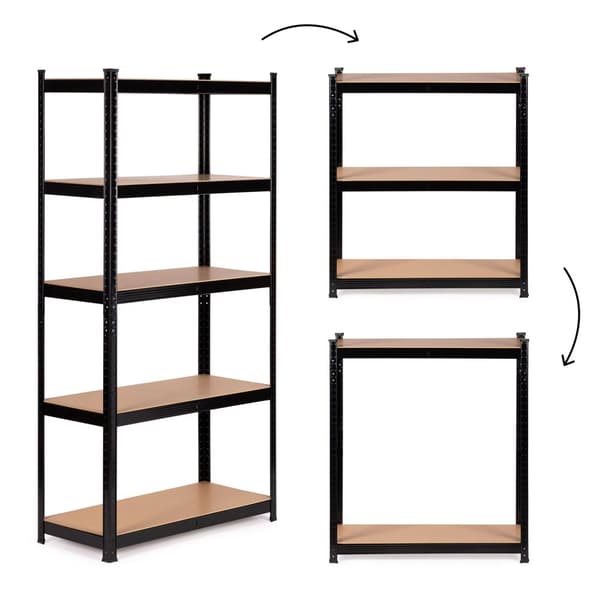 Metalopbevaringshylde 180x90x30 cm til garage eller kælder, 5 hylder, 875 kg Kapacitet ModernHome