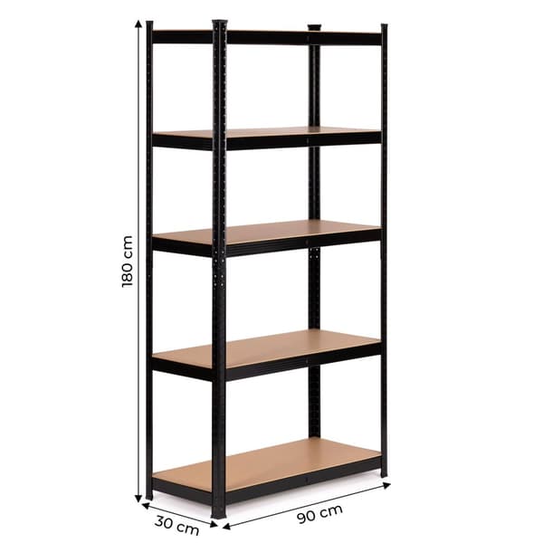 Metalopbevaringshylde 180x90x30 cm til garage eller kælder, 5 hylder, 875 kg Kapacitet ModernHome