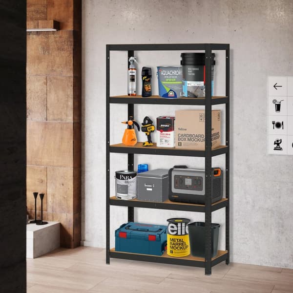 Metalopbevaringshylde 180x90x30 cm til garage eller kælder, 5 hylder, 875 kg Kapacitet ModernHome