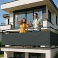 Miniatyrbillede 9 af 10: Balkon Privatskærm med Beslag 100x700 cm Skyggenet + monteringstilbehør Grå MultiGarden