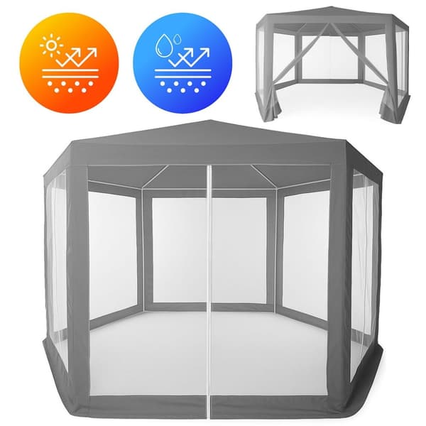 Havehandel Pavillon Telt 2x2x2 m med Myggenet Grå MultiGarden