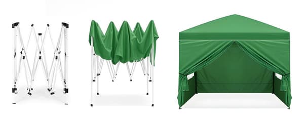 Trädgårdspaviljongtält 3x3 m Pop-Up med 4 sidoväggar MultiGarden