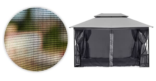 Myggnett til hagepaviljong 3x4 m med glidelåslukking MultiGarden
