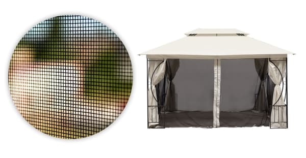 Myggnät för trädgårdspaviljong 3x4 m med dragkedjor MultiGarden