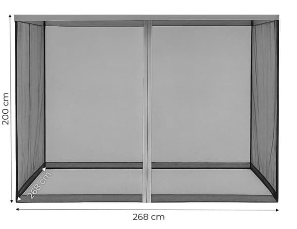 Myggenet til Havepavillon 3x3 m med lynlåslukning MultiGarden
