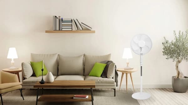 Gulvblæser stående ventilator 45W – 3 tilstande, 5 blade, timer, fjernbetjening