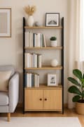 Miniatyrbillede 9 af 10: Industriel loftshylde med skab og 4 hylder ModernHome