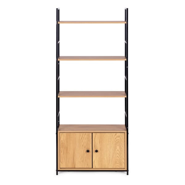 Industriel loftshylde med skab og 4 hylder ModernHome