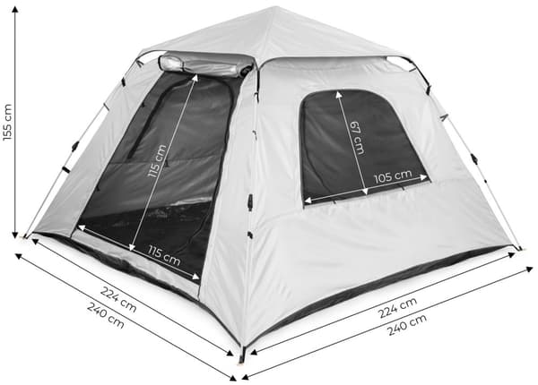 Pop-Up Campingtelt for 4 Personer Igloo 1500 mm Vanntett MultiGarden