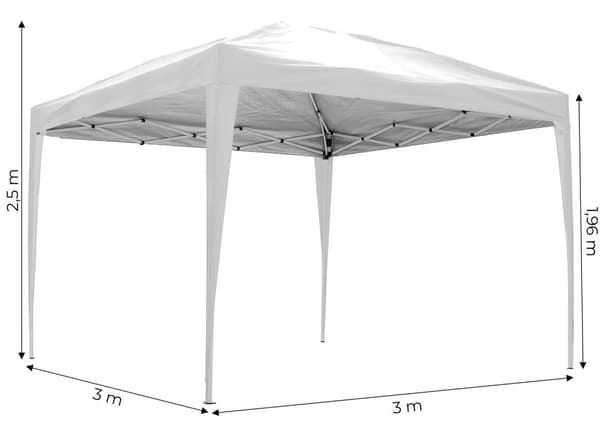 Hage Paviljong Telt 3x3 m Pop-Up Baldakin for hage eller terrasse MultiGarden