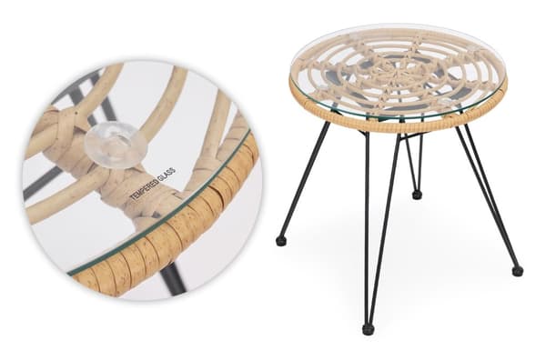 Havemøbelsæt med rattanlignende finish – stole, bord + puder MultiGarden