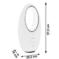 Miniatyrbillede 10 af 10: Moderne bladløs stående gulvventilator 60W – 3 tilstande, fjernbetjening, timer, LED-belysning