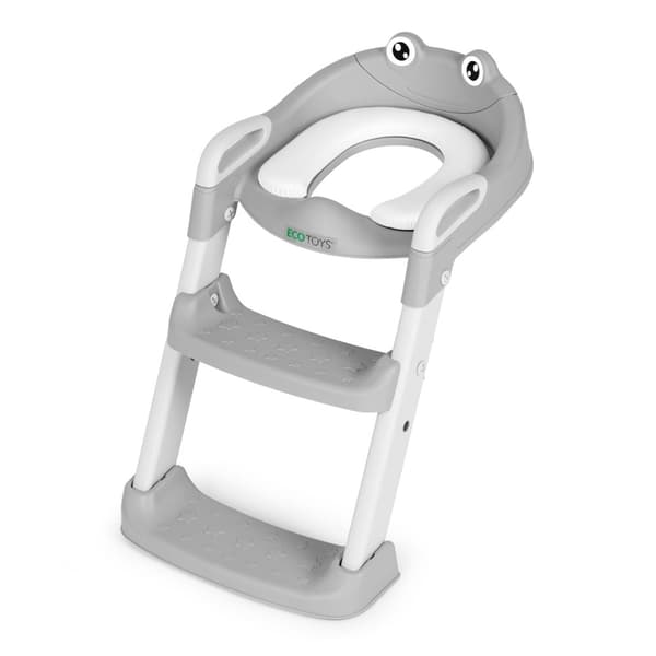 Toiletsæde til børn med trin og stige, blå, ECOTOYS