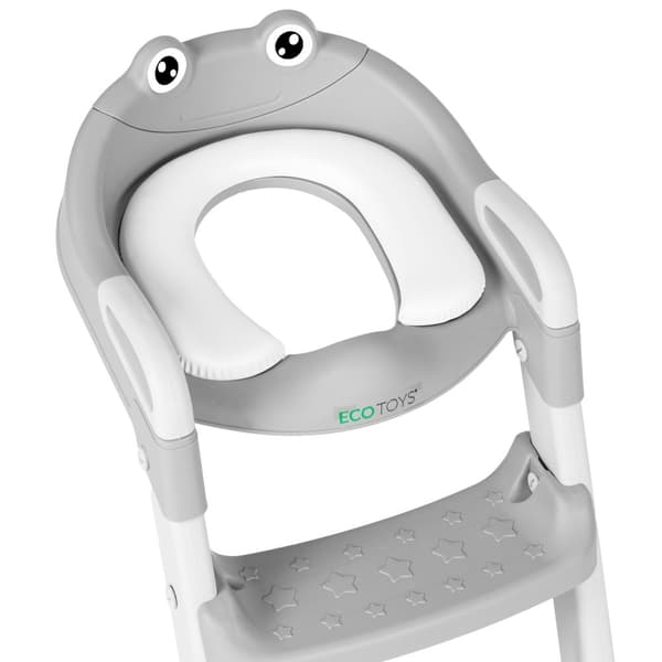Toiletsæde til børn med trin og stige, blå, ECOTOYS