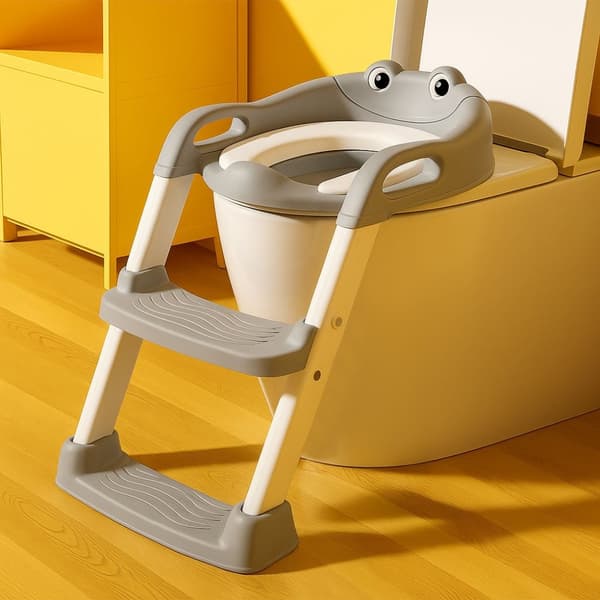 Toiletsæde til børn med trin og stige, blå, ECOTOYS