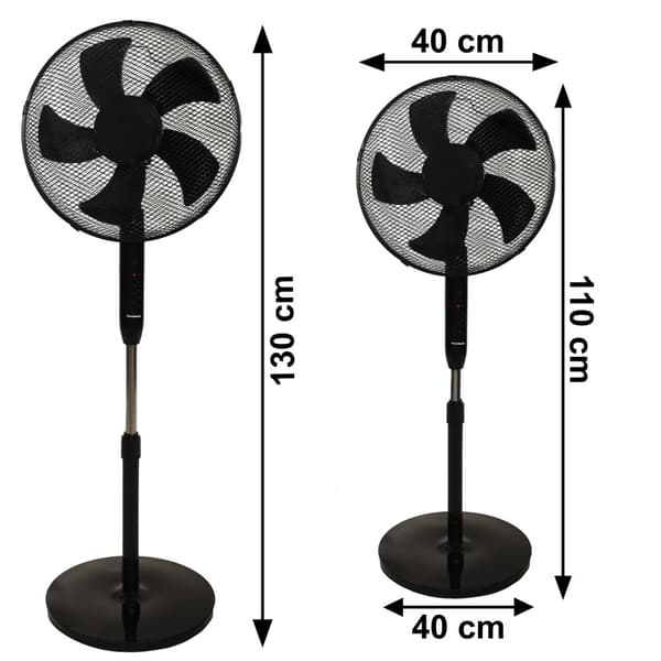 Stående gulvvifte 45W – 3 moduser, 5 blader, timer, fjernkontroll