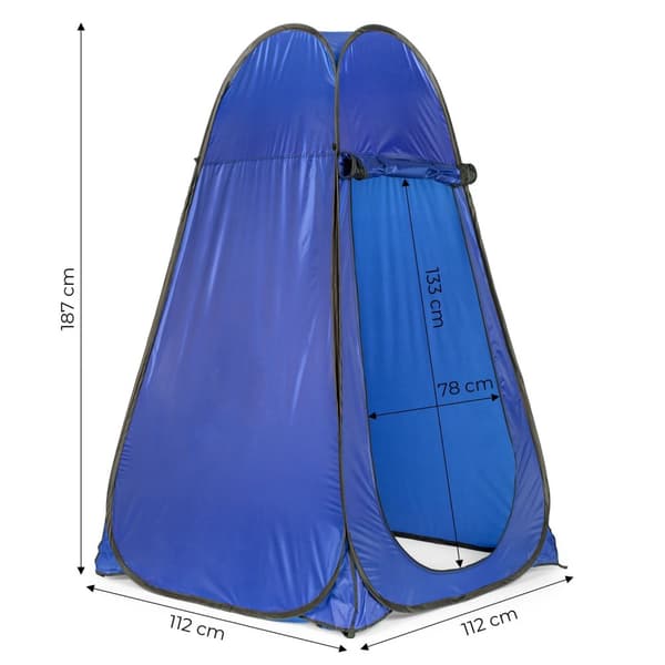 Pop-Up Camping Telt Omklædningsrum Bruser WC Hytte Blå MultiGarden