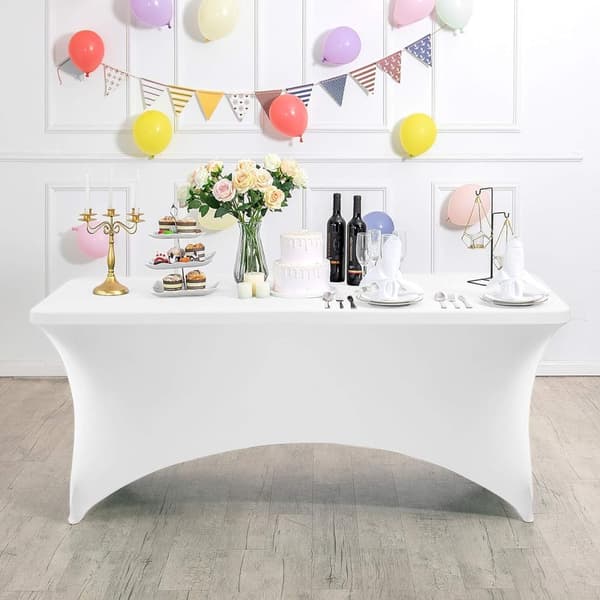 Universal Borddæksel til Catering Bord 240 cm 8FT White Stretch MultiGarden