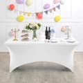 Miniatyrbillede 7 af 8: Universal Borddæksel til Catering Bord 240 cm 8FT White Stretch MultiGarden