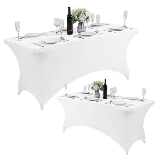 Universal Borddæksel til Catering Bord 240 cm 8FT White Stretch MultiGarden