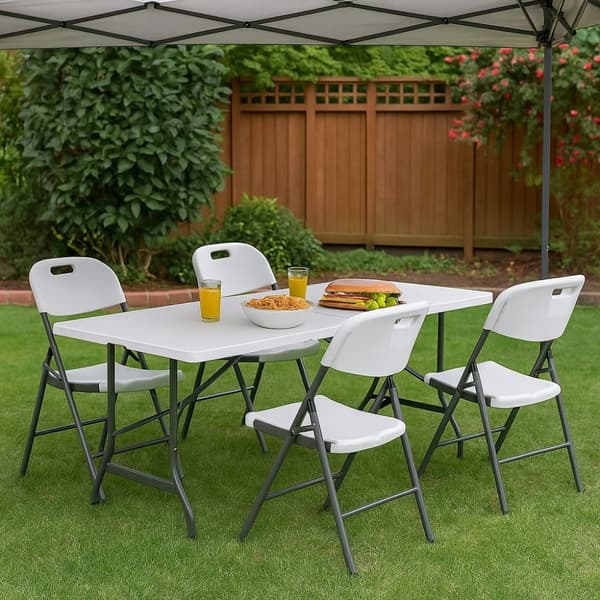 Catering Sæt – Klapbord + 4 Stole HDPE Hvid MultiGarden