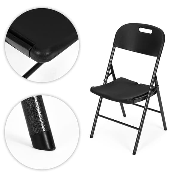 Ruokailusetti – Kokoontaittuva pöytä + 4 tuolia HDPE Black MultiGarden