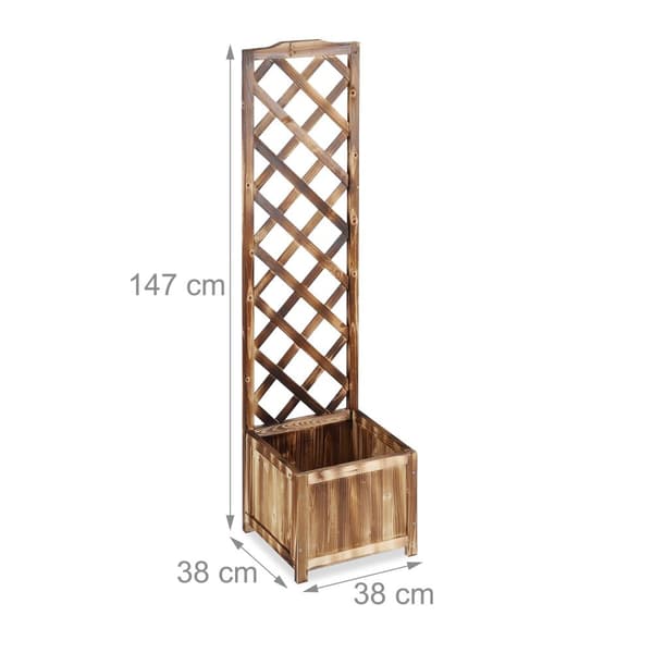 Flammet plantekasse med espalier
